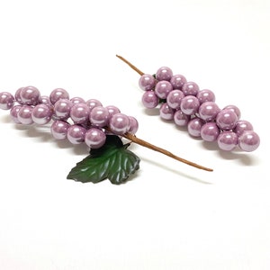 2 Lavender Mauve Berry Stems - Artificial Flowers, Berry Pick, Hair Acessories, Gift Topper, Tree Decoration, Flower Arrangement, Corsage