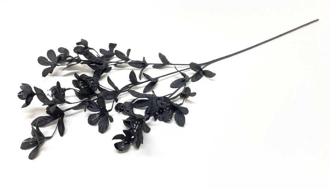 BLACK Artificial Azalea Flower Spray Artificial Flowers, Silk Flowers