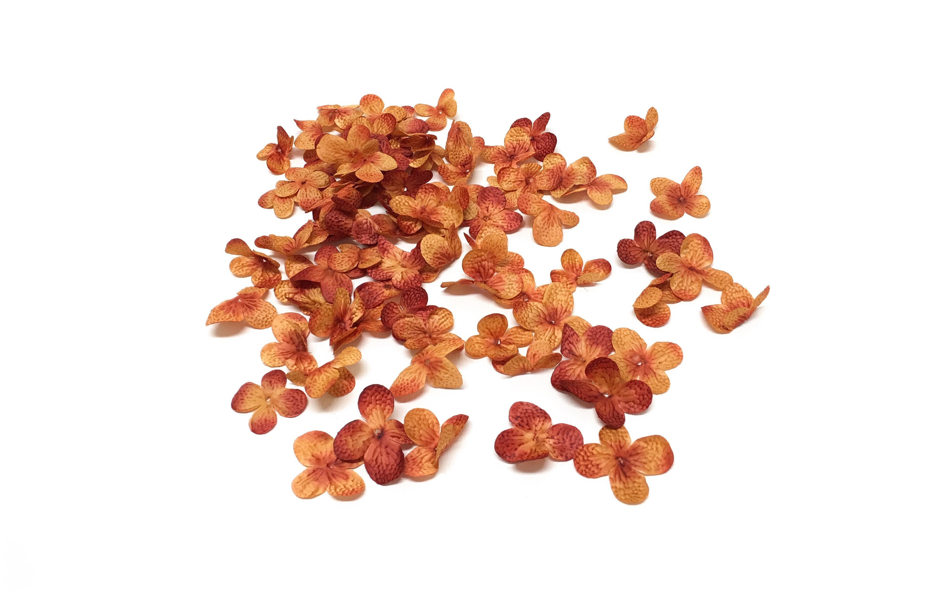 20 Rust Orange Artificial Hydrangea Blossoms in Rust Orange Etsy