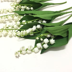 Artificial Lily of the Valley Flower Stems Bouquet, Artificial Flowers, Wedding Flowers, Silk Flowers, Flower Crown, Flower Arrangement image 5