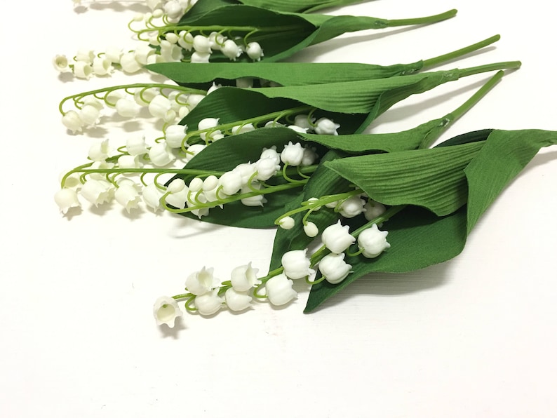 Artificial Lily of the Valley Flower Stems Bouquet, Artificial Flowers, Wedding Flowers, Silk Flowers, Flower Crown, Flower Arrangement image 5