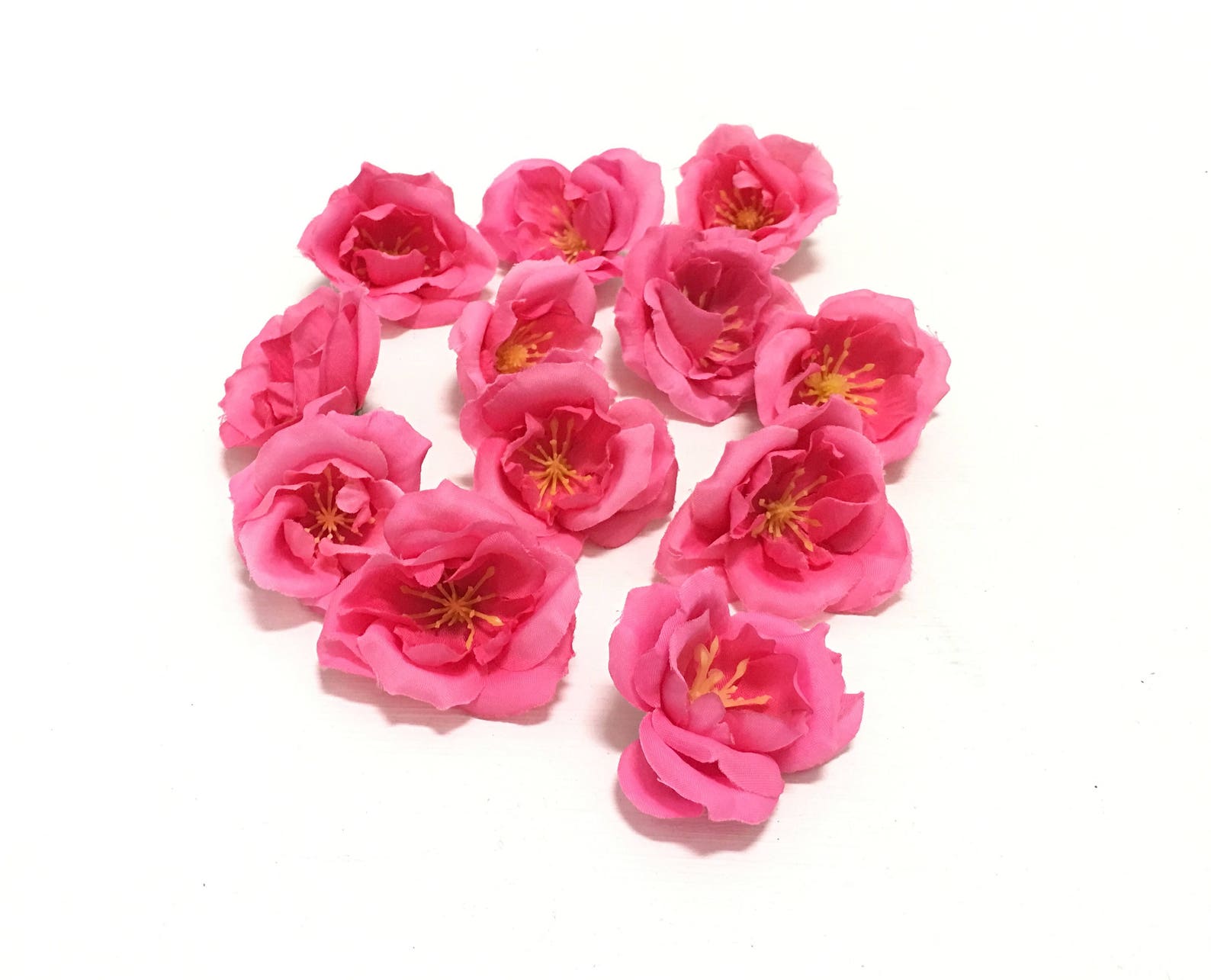 12 Small Hot Pink Artificial Roses Artificial Flowers Etsy