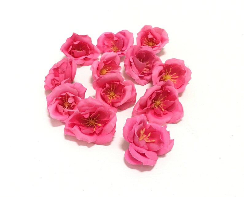 12 Small Hot Pink Artificial Roses Artificial Flowers Etsy