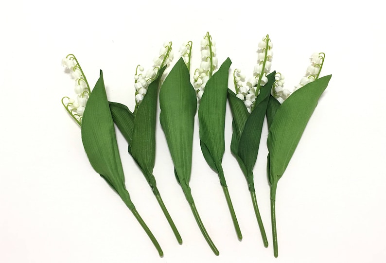 Artificial Lily of the Valley Flower Stems Bouquet, Artificial Flowers, Wedding Flowers, Silk Flowers, Flower Crown, Flower Arrangement image 6