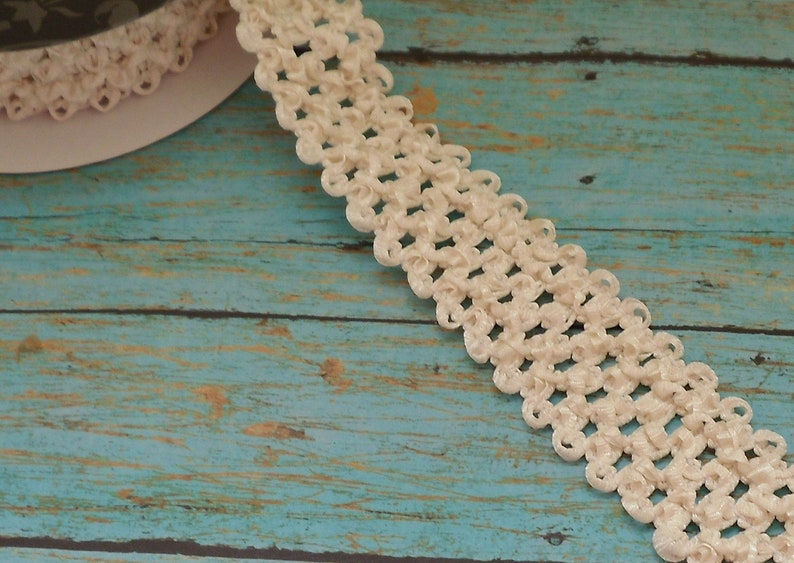 IVORY ELASTIC Waffle Crochet Ribbon 2 Yards X 1.5 Inches - Etsy