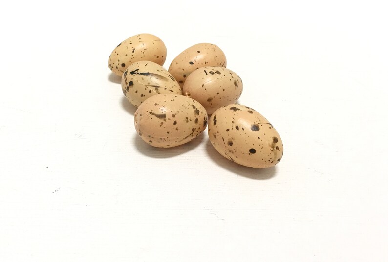 6 Artificial PEACH BEIGE Bird Eggs With Brown Speckles | Etsy
