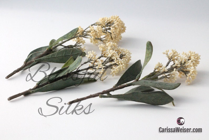 Short Stems Wedding Crowns Halos Flower Crowns Three ANTIQUE CREAM Skimmia Flower Clusters Artificial Flowers