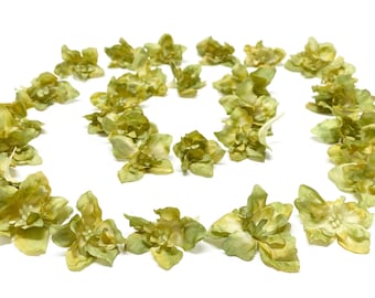 30 Avocado Lime Artificial Delphinium Buds - Flower Crown, Artificial Flowers, Silk Flowers, Hair Accessories, Millinery, Wedding, Corsage