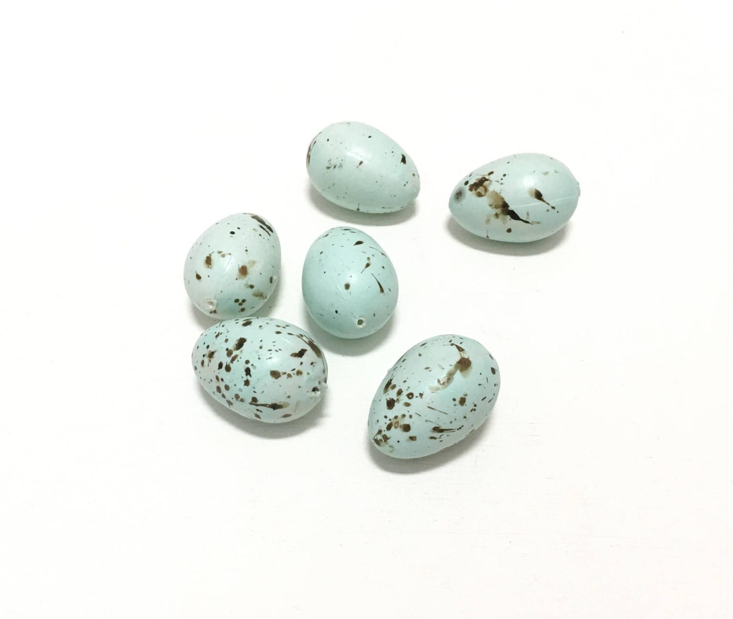 6 Artificial Aqua Blue Green Bird Eggs With Brown Speckles | Etsy