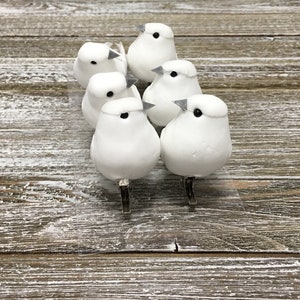 6 Decorative Artificial WHITE DOVE Birds On CLIPS Craft Embellishment Home Decor, Christmas Decorations, Wedding Birds, Hair Accessories image 3