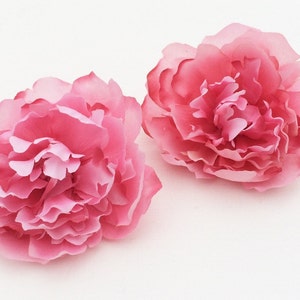 2 Watermelon Pink Artificial Peonies - Budget Flowers, Artificial Flowers, Silk Flowers, Millinery, Flower Crown, Halo, Hair Accessories