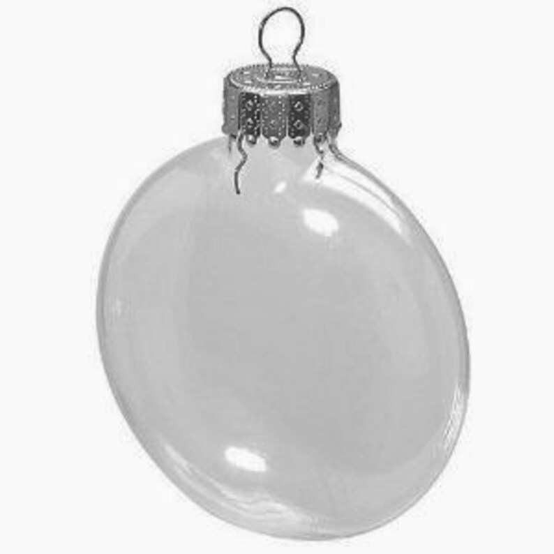 6 Small Clear Glass DISC Ornaments 2.5 Inches Christmas Tree Etsy