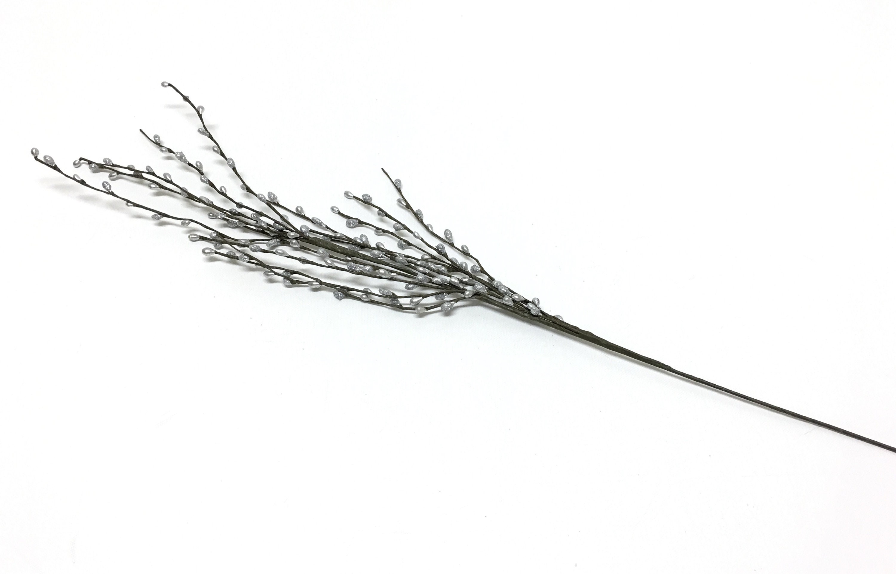 SILVER Glitter Pip Berry Spray Artificial Flowers Berry Etsy