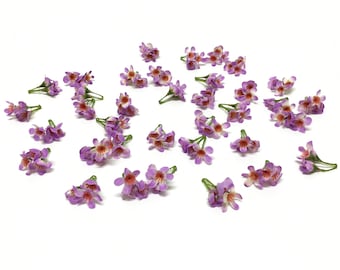 Artificial LILAC WAXFLOWER Clusters - 25 Pieces, Artificial Flowers, Silk Flowers, Flower Crown, Wedding, Corsage, Hair Accessory, Millinery