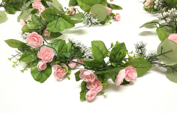 Wedding Crowns Artificial Flowers 6 Ft Blush Pink Mini Ranunculus GARLAND Wedding Arbor Silk Flowers Flower Crown Wreath Nursery