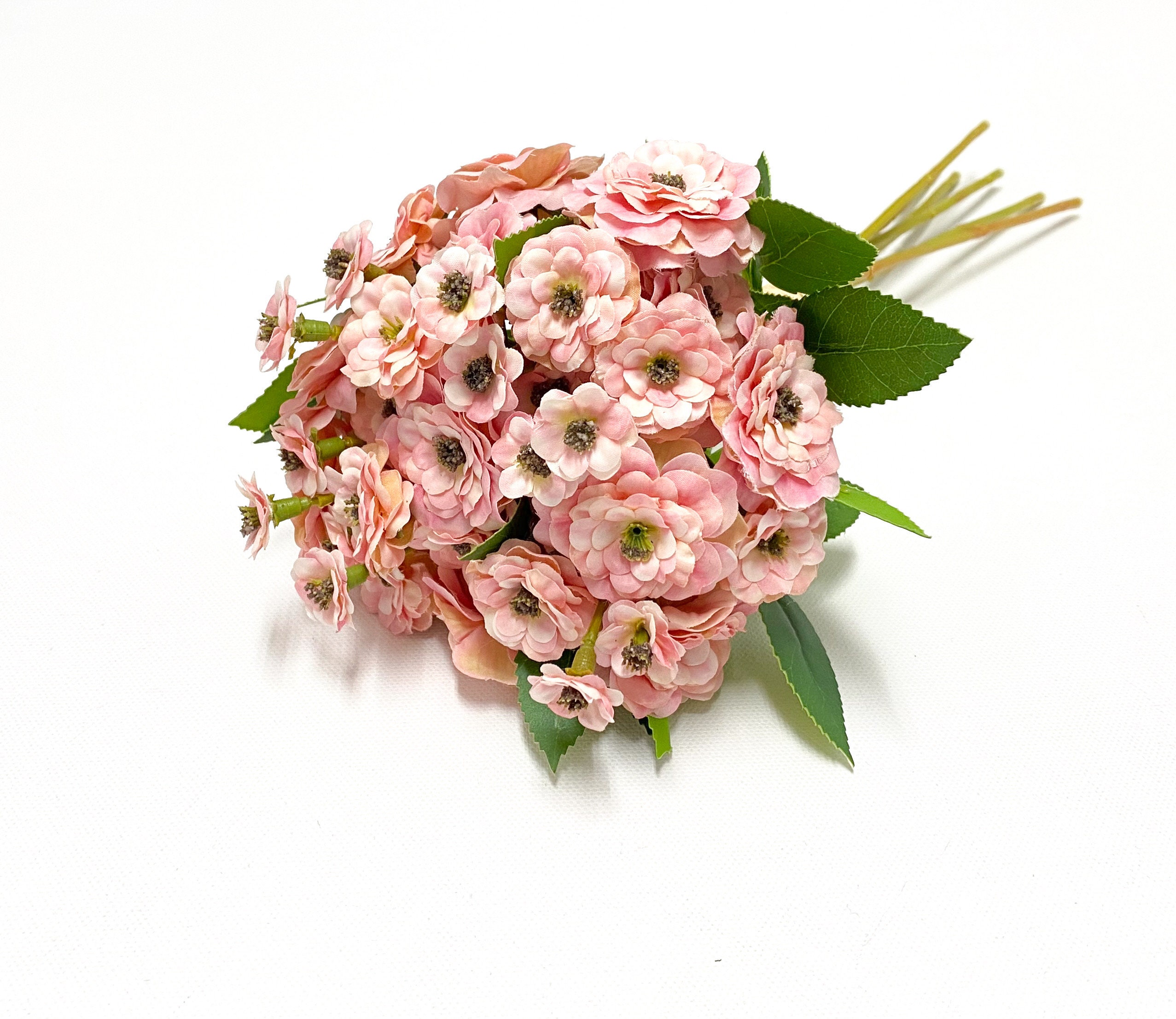 Cespuglio di rose artificiali JANNEKE su stelo, bianco-rosa, 90cm