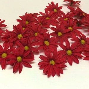 Artificial Flowers 30 Artificial RED Daisies Flower Crown, Hair Accessories image 2