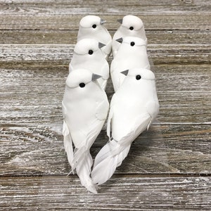 6 Decorative Artificial WHITE DOVE Birds On CLIPS Craft Embellishment Home Decor, Christmas Decorations, Wedding Birds, Hair Accessories image 5