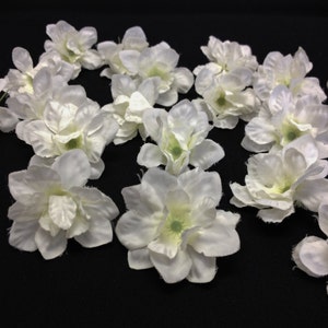 20 Cream White Artificial Delphinium Blossoms ALMOST 1.5 Inches Artificial Flowers, Flower Crown, Flower Letters, Hair Accessories, Tutu image 5