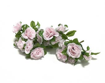 18 Small Pastel Pink Roses - MINIATURE Roses, Artificial Flowers, Silk Flowers, Wedding Flowers, Flower Crown, Hair Accessories, Millinery