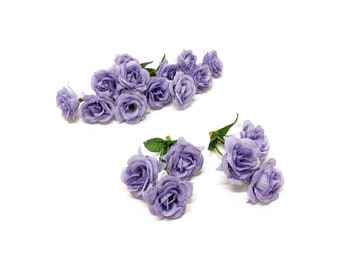18 Artificial Lavender Mini Roses - Flower Crown, Artificial Flowers, Silk Flowers, Hair Accessories, Wedding, Corsage, Millinery, Bouquet