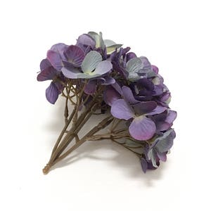 Hydrangea Head in Shades of Purple Artificial Flowers, Flower Crown, Halo, Wedding Flowers, Silk Flowers, Hair Accessories, Millinery, Hat image 5