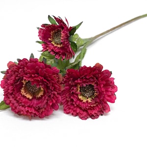 Magenta Burgundy Purple Artificial Mum Spray - Artificial Flowers, Flower Crown, Woodland, Wild Flowers, DIY Wedding, Hair Accessories, Hat