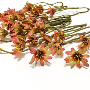 Amber Orange Wild Daisy Stems - Flower Crown, Halo, Wildflowers, Artificial Flowers, Silk Flowers, Wedding Flowers, Hair Accessory