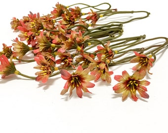 Amber Orange Wild Daisy Stems - Flower Crown, Halo, Wildflowers, Artificial Flowers, Silk Flowers, Wedding Flowers, Hair Accessory