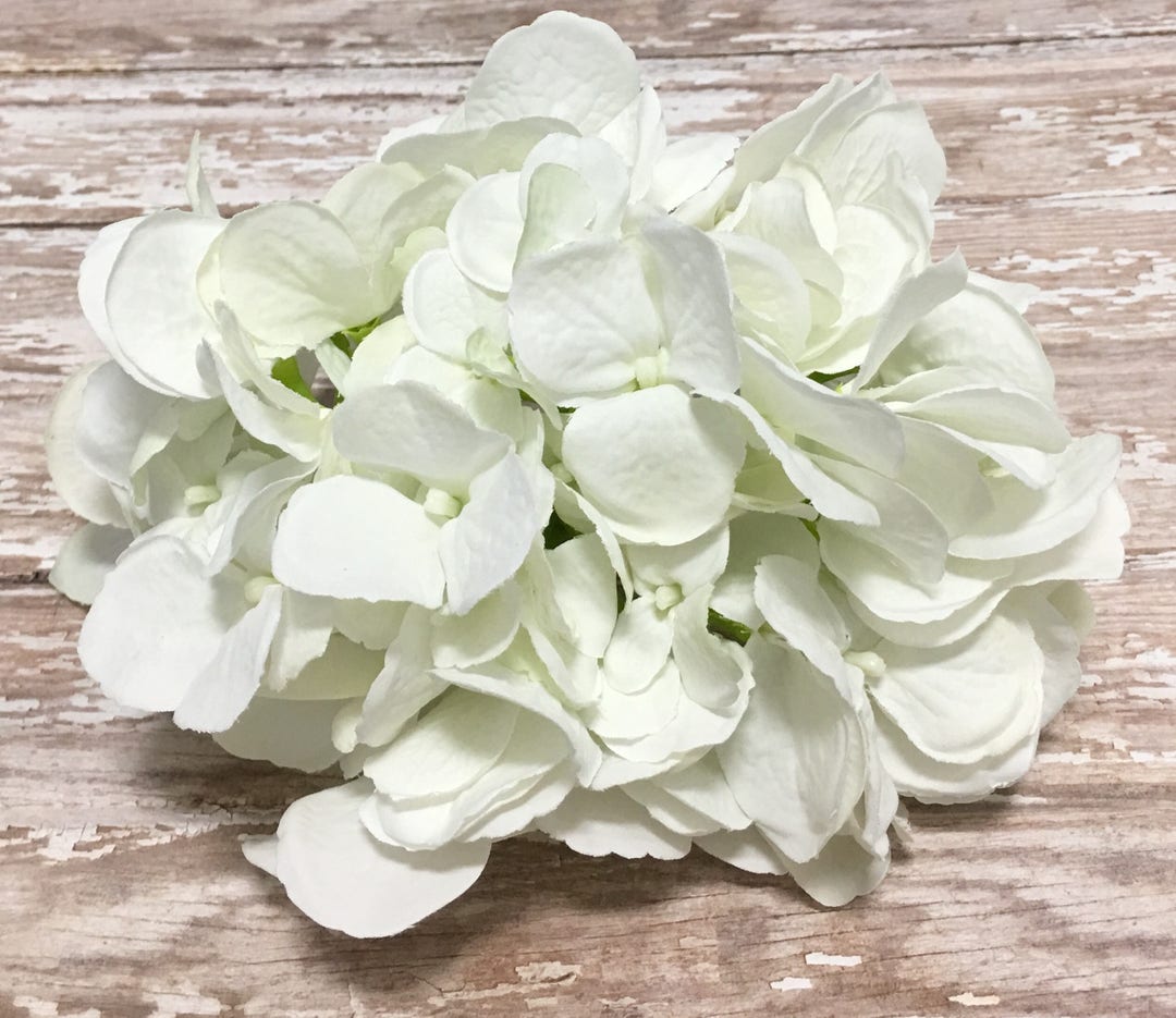 Artificial White Hydrangea Head Artificial Flowers, Silk Flowers