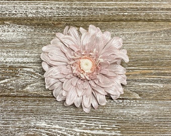 PINK Artificial Gerber Daisy On Clip - Artificial Flower, Silk Flower, Christmas Ornament, Hair Accessories, Wreath, Wedding, Decoration