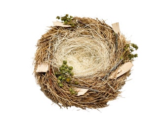 Straw and Sisal Artificial Bird Nest - Wedding Decor, Bird Cage, Bird Eggs, Christmas  Decoration, Ornament, Baby Shower, Bird Cage, Diorama