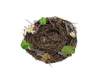 Artificial Bird Nest With Twigs, Moss, Leaves - Wedding Decor, Bird Cage, Christmas Tree Decoration, Ornament, Shower, Bird Cage, Favors