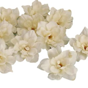 10 Cream Artificial Delphinium Blossoms - Silk Flowers, Artificial Flowers, Flower Crown, Wedding, Scrapbooking, Millinery, Hair Accessories