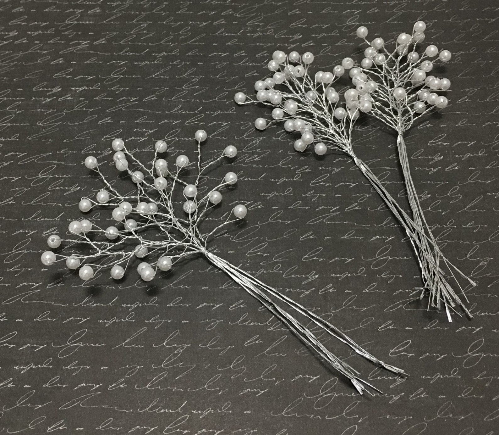 3 Sets 6mm White Pearl Picks Artificial Flowers Wedding Etsy