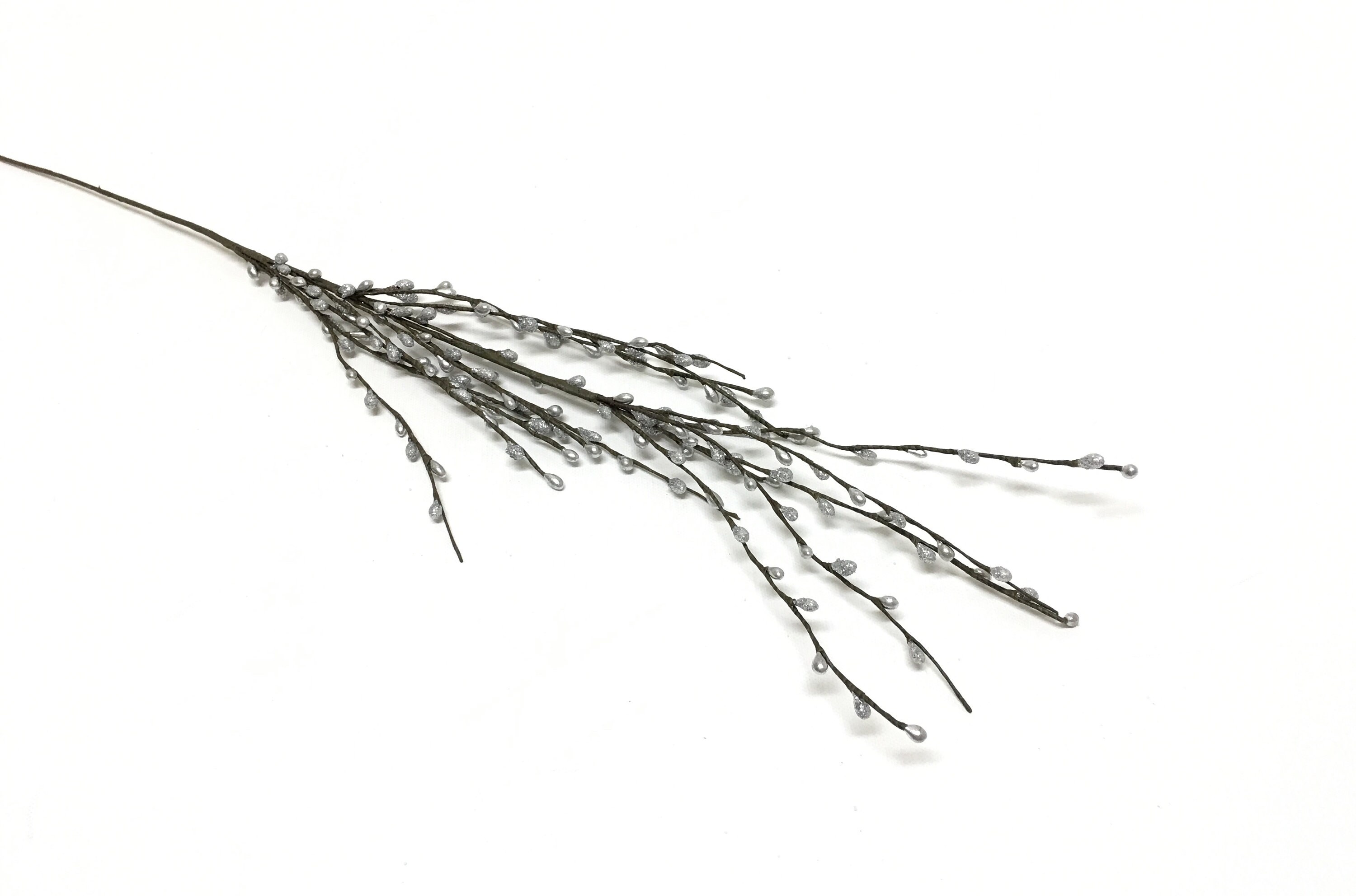 SILVER Glitter Pip Berry Spray Artificial Flowers Berry Etsy