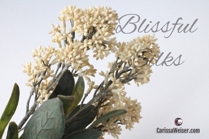 Short Stems Wedding Crowns Halos Flower Crowns Three ANTIQUE CREAM Skimmia Flower Clusters Artificial Flowers