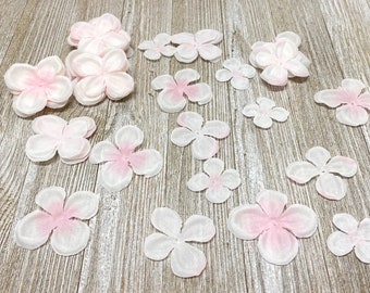 50 Artificial BLUSH PINK Hydrangea Blossoms - Flower Petals, Silk Flowers, Flower Crown, Artificial Flowers, Millinery, Hair Accessories