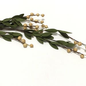BEIGE Berry Spray With Green Foam Flowers - Artificial Flowers, Flower Crowns, Wedding Crowns, Halos, Hair Accessories, Millinery, Hat