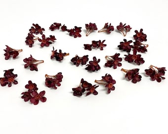 25 Artificial BURGUNDY WAXFLOWER Clusters - Artificial Flowers, Silk Flowers, Flower Crown, Wedding, Corsage, Hair Accessories, Millinery