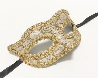 Masquerade Mask - GOLD LACE Half Mask - Costume Party Mask, Masquerade Ball, Halloween Mask