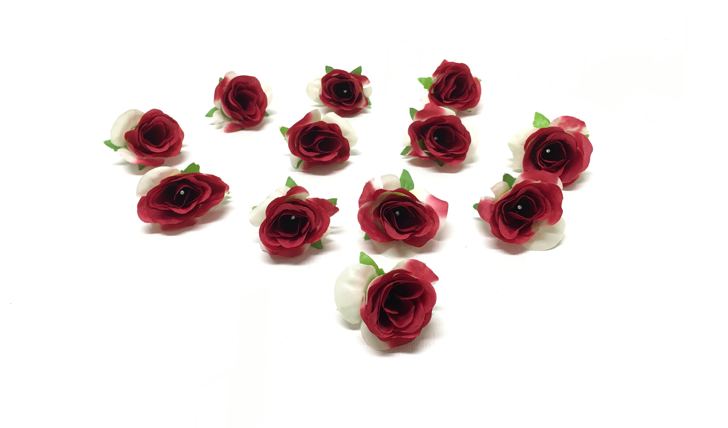 12 Miniature Artificial RED Roses Artificial Flowers Silk Etsy