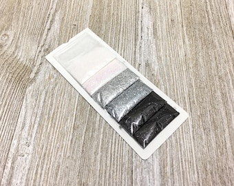 Superfine Craft Glitter - 6 Count Package in Black, White, Gray, Glitter, Wedding, Craft Glitter, Scrapbooking, Kids Crafts, Scrapbooking