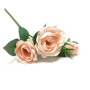 Ramo de rosas artificiales de color rosa ruborizado: flores artificiales, flores de seda, bodas, sombreros, accesorios para el cabello, ramos, ramilletes, arreglos florales