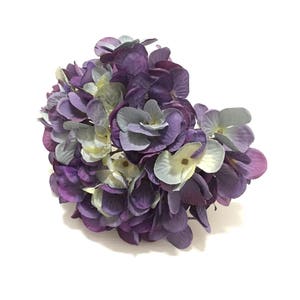 Hydrangea Head in Shades of Purple Artificial Flowers, Flower Crown, Halo, Wedding Flowers, Silk Flowers, Hair Accessories, Millinery, Hat image 3