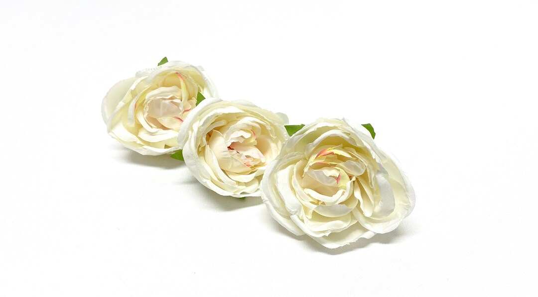 3 CREAM Artificial Cabbage Roses- Artificial Flowers, Silk Flowers ...