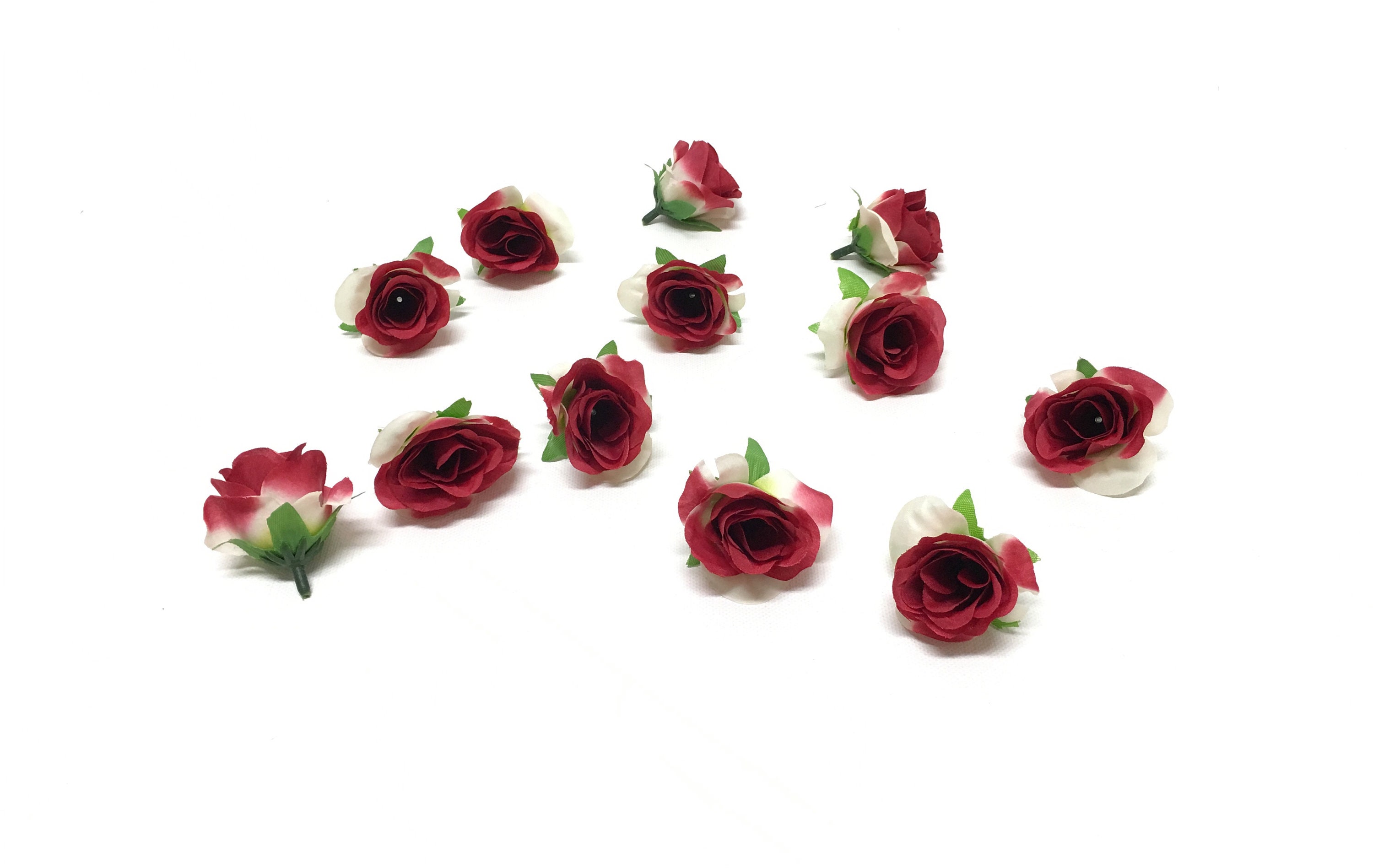 12 Miniature Artificial RED Roses Artificial Flowers Silk Etsy