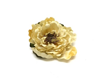 BANANA YELLOW Artificial PEONY - Artificial Flowers, Silk Flower, Mllinery, Wedding, Corsage, Bouquet, Tutu, Flower Crown, Cosplay, Wreath