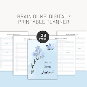 Brain Dump Planner Printable | Mind Declutter Page, Thought Organizer, Mental Clarity Worksheet, Digital PDF, Instant Download Planner