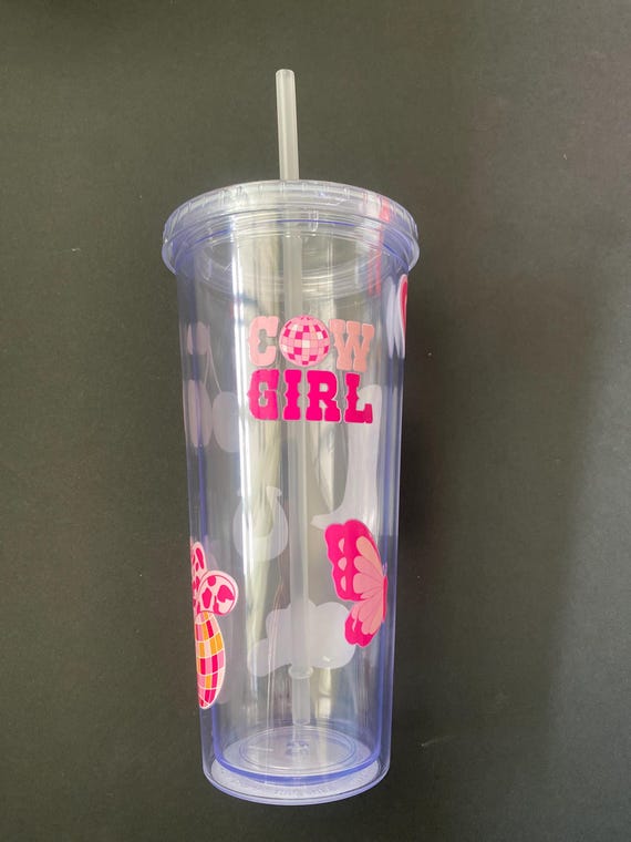 PINK COWGIRL VINYL Cup ! - Vinyl tumbler